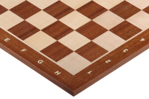 Chess board No 4+ (with notation) mahogany/sycamore