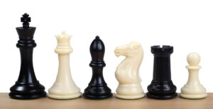 Exclusive Staunton chess figures No. 7, white/black, metal weighted (king 104 mm)
