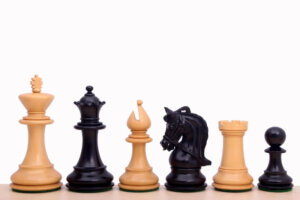 Corinthian 4.25'' ebony chess figures