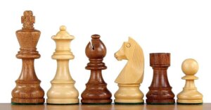 German chess figures (Timeless) Indian acacia/beechwood 3.5 inches