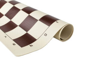 Rollable vinyl chessboard, 60 mm field, white and brown