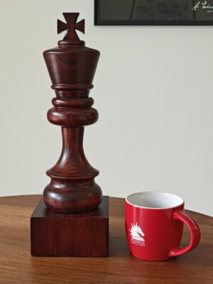 Wooden chess cup - Black King