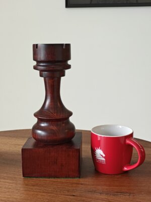 Wooden chess cup - Black Tower