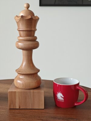 Wooden chess cup - White Hetman
