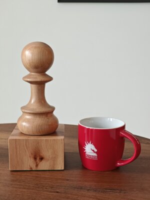 Wooden chess cup - White Pawn